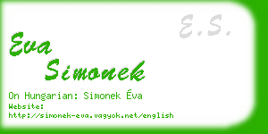 eva simonek business card